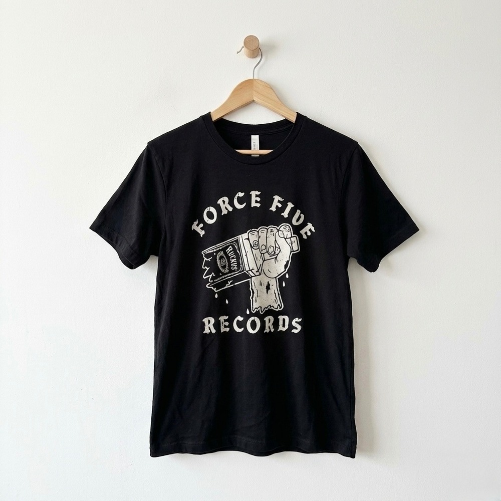 Force Five Records Shirt Mens Large Black Double Sided Hip Hop Music‎ Rock Punk